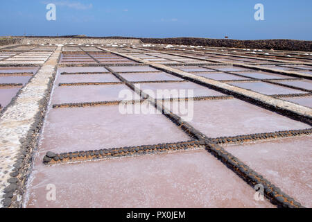 Saline presso il Museo de las Salinas del Carmen, Fuerteventura. Foto Stock