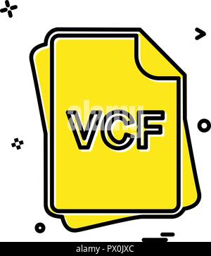 File VCF icona tipo di vettore di design Illustrazione Vettoriale