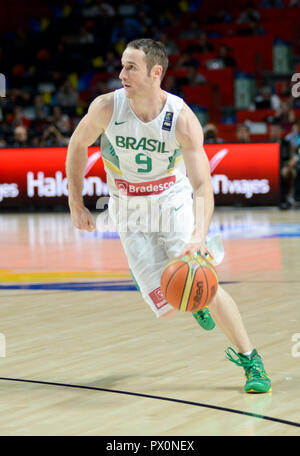 Marcelinho Huertas. In Brasile la squadra nazionale. Mondo del basket Cup Spagna 2014 Foto Stock