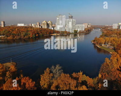 Vista superiore del canale di Mosca in Khimki, Russia Foto Stock