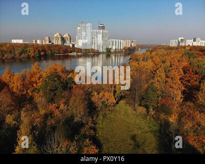 Vista superiore del canale di Mosca in Khimki, Russia Foto Stock