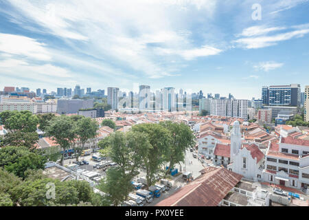 Botteghe in Little India area di conservazione in Singapore Foto Stock