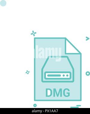 Dmg estensione file del formato file icona disegno vettoriale Illustrazione Vettoriale