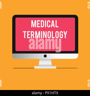 La scrittura della nota mostra la terminologia medica. Business photo vetrina per la lingua utilizzata per descrivere con precisione il corpo huanalysis. Foto Stock