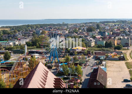 WLADYSLAWOWO, Polonia - 18 Settembre 2018: Vista della città Wladyslawowo e del Mar Baltico. Foto Stock