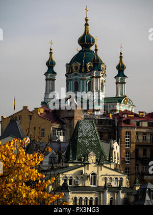 Kiev, Ucraina. 19 ott 2018. La Verkhovna Rada di Ucraina consegnato per la Chiesa di S. Andrea per libero utilizzo permanente del Patriarcato Ecumenico per la prestazione di servizi di culto e riti. Per questo 237 deputati hanno votato. Credito: Igor Golovnov/Alamy Live News Foto Stock