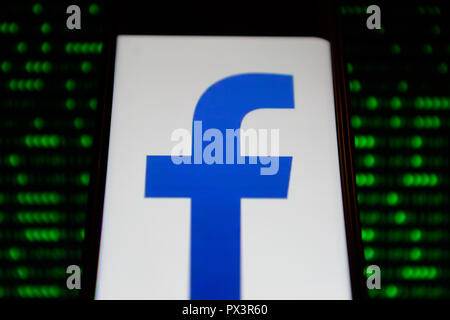 Cracovia in Polonia. Xix oct, 2018. Facebook lite logo è visto in un androide dispositivo mobile. Credito: Omar Marques/SOPA Immagini/ZUMA filo/Alamy Live News Foto Stock