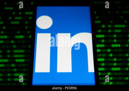 Cracovia in Polonia. Xix oct, 2018. LinkedIn logo è visto in un androide dispositivo mobile. Credito: Omar Marques/SOPA Immagini/ZUMA filo/Alamy Live News Foto Stock