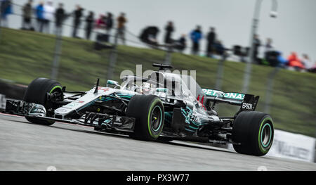 Austin, Texas, Stati Uniti d'America. Xix oct, 2018. 44 ''Lewis Hamilton " Mercedes AMG Petronas Motorsport dopo girare 11. Credito: Hoss McBain/ZUMA filo/Alamy Live News Foto Stock