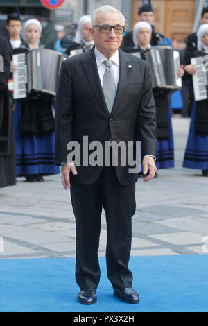 Oviedo, Spagna. Xix oct, 2018. Martin Scorsese arriva al Teatro Campoamor per la Princesa de Asturias Award 2018 cerimonia su ottobre 19, 2018 a Oviedo, Spagna. Credito: Jimmy Olsen/Media punzone ***Nessuna Spagna***/Alamy Live News Foto Stock