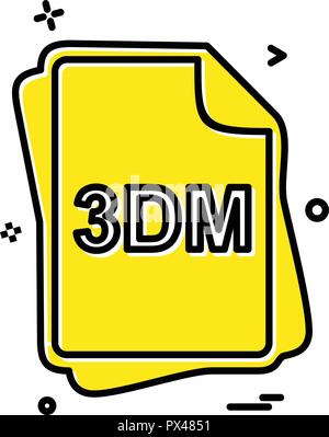 3DM tipo file icona vettore di design Illustrazione Vettoriale