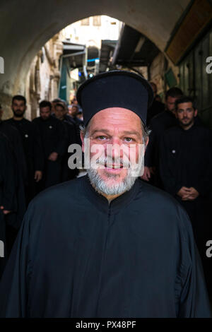 Ortodossi processione del venerdì santo a Gerusalemme, Israele. Foto Stock