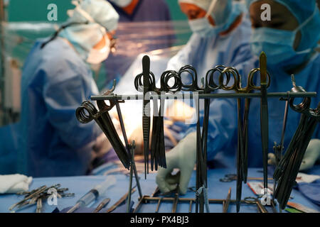 Duc Tam Cardiologia Ospedale. Teatro operativo. Gli interventi di cardiochirurgia. Ho Chi Minh City. Il Vietnam. Foto Stock