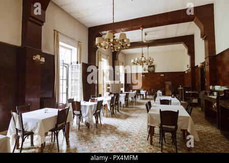 Aleppo, Governatorato di Aleppo, Siria : ristorante del barone Hotel. Costruito tra il 1909 e il 1911, il Barone è il più vecchio hotel di funzionamento in Siria. Foto Stock