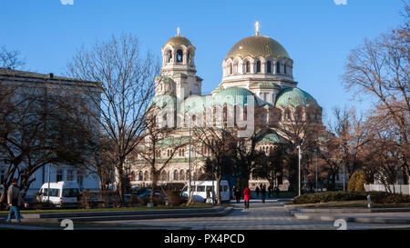 SOFIA, BULGARIA - 20 dicembre 2016: La Cattedrale Alexander Nevsky nella città di Sofia, Bulgaria Foto Stock