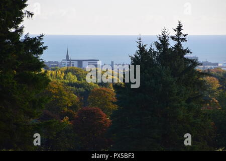 Vista in lontananza Aberdeen da Hazlehead Park. Foto Stock