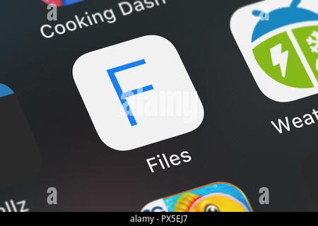 London, Regno Unito - 19 Ottobre 2018: screenshot del Savy Soda della mobile file app. Foto Stock