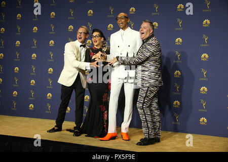 Settantesimo Primetime Emmy Awards a Los Angeles, Stati Uniti con: Carson Kressley, Michelle Visage, Rupaul, Ross Mathews dove: Los Angeles, California, Stati Uniti quando: 17 set 2018 Credit: FayesVision/WENN.com Foto Stock