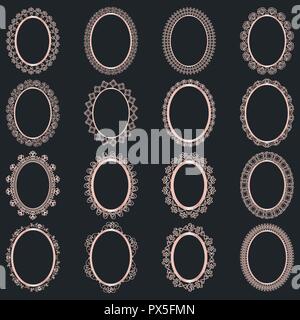 Pizzo eleganti cornici bordi tagliati a laser Illustrazione Vettoriale