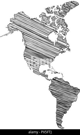 Territorio di continenti - America del Nord e America del Sud. Illustrazione Vettoriale Illustrazione Vettoriale