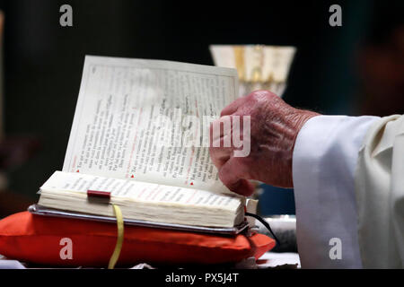 La Visitazione monastero. Catholic mass. Celebrazione eucaristica. Close-up. Marclaz. La Francia. Foto Stock