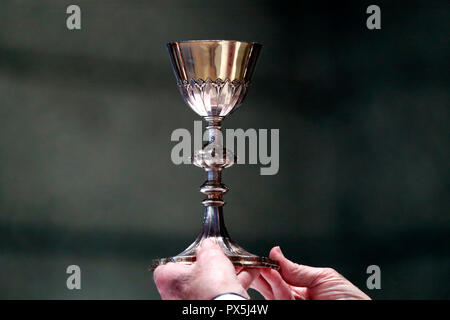 La Visitazione monastero. Catholic mass. Celebrazione eucaristica. Close-up. Marclaz. La Francia. Foto Stock