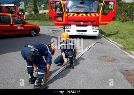 Vigili del fuoco. La formazione. La Francia. Foto Stock