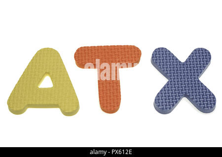 Lettere colorate, ATX Foto Stock