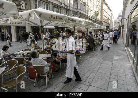 Gastronomia house Meinl am Graben, cafe, Austria, Vienna, 1. distretto, città interna Foto Stock