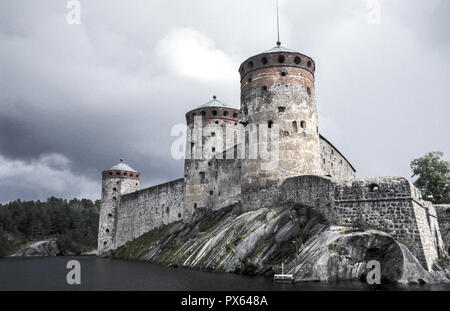 Castello di Savonlinna, location per il festival dell'opera, la Finlandia, la zona del lago, Savonlinna Foto Stock