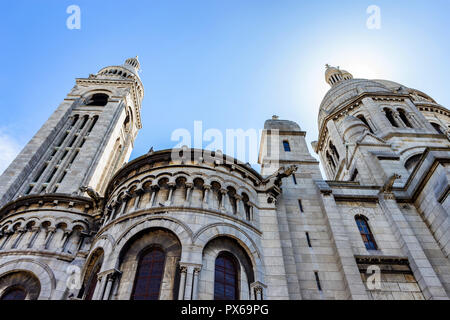 Vista della basilica del Sacro Cuore a Parigi, Francia Foto Stock