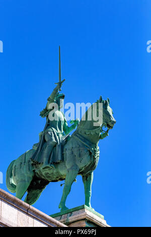 Statua di Giovanna d'arco al Sacre Coeur di Parigi Francia Foto Stock