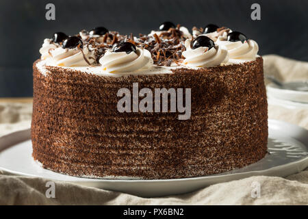 Dolci fatti in casa torta della Foresta nera pronta da mangiare Foto Stock