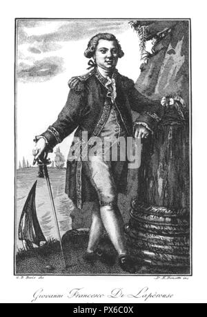 JEAN-FRANCOIS de GALAUP, Comte de Lapérouse (1741-1788?) French Naval officer e explorer Foto Stock