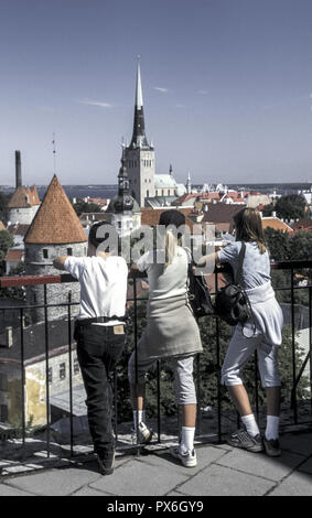 Vista su Unterstadt, Estonia, Tallinn Foto Stock