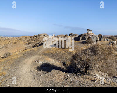 Lanzarote, Spagna - 7 Giugno 2017: Città stratificata su deserto Foto Stock