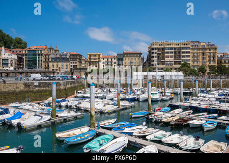 Porto di San Sebastian, Donostia, Paesi Baschi, Spagna, Europa Foto Stock