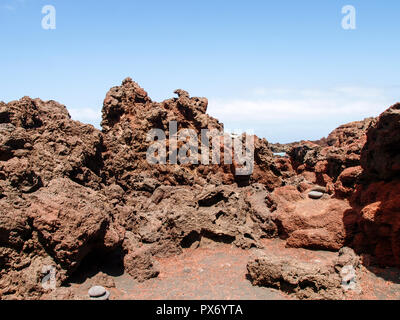 Lanzarote, Spagna - 5 Giugno 2017: El Golfo spiaggia, sulla costa sud-ovest di Lanzarote. Foto Stock