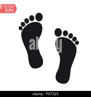 Piedi vettore icona , stock illustrazione vettoriale design piatto style Illustrazione Vettoriale
