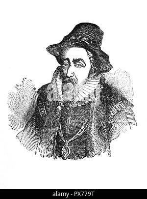 Thomas Sackville, 1° Conte di Dorset (1536 - 19 Aprile 1608) era uno statista inglese, poeta e drammaturgo. Egli era il figlio di Richard Sackville, un cugino di Anne Boleyn. Egli è stato un membro del Parlamento e signore tesoriere alta. Poggiando sulla sua esperienza politica ha collaborato con Thomas Norton nel 1561 per scrivere un gioco per affrontare le conseguenze di rivalità politica. Gorboduc è stato il primo del suo genere in letteratura inglese. Il suo primo importante lavoro fu un poema chiamato induzione che era molto triste pezzo che descrive un viaggio immaginario nelle regioni infernale degli inferi. Foto Stock