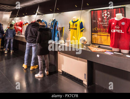 Esposizione del museo del calcio a San Siro Arena Foto Stock