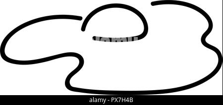 Uovo fritto isolati su sfondo bianco. Semplice schizzo stile pen. piatto simbolo iconico Illustrazione Vettoriale