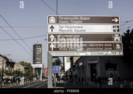 Beograd, ufficio edificio Beogradjanka dall architetto Branko Pesic, Serbia-Montenegro, Belgrado Foto Stock