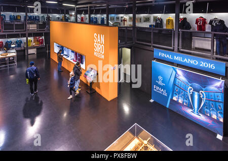 Esposizione di San Siro arena museo. Milano, Italia Foto Stock