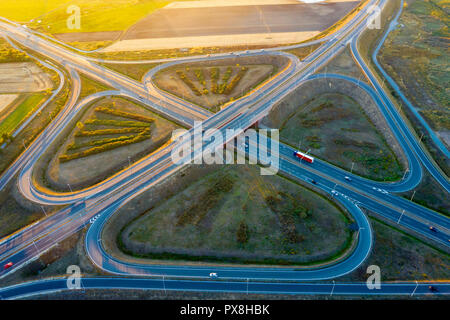 Junction road vista aerea. Foto Stock