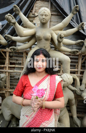 Ma Durga's idoli Durga Puja Foto Stock