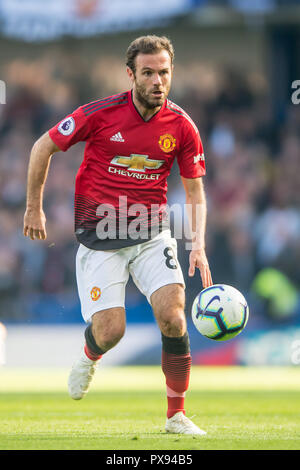 Londra, Regno Unito. Xx oct, 2018. Juan Mata del Manchester United durante il match di Premier League tra Chelsea e Manchester United a Stamford Bridge, Londra, Inghilterra il 20 ottobre 2018. Foto di Salvio Calabrese. Solo uso editoriale, è richiesta una licenza per uso commerciale. Nessun uso in scommesse, giochi o un singolo giocatore/club/league pubblicazioni. Credit: UK Sports Pics Ltd/Alamy Live News Foto Stock