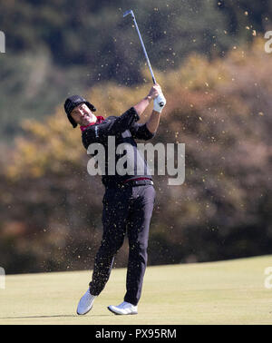 Jeju, Corea del Sud. Xx oct, 2018. Piercy Scoott degli Stati Uniti compete durante la terza tornata di CJ Coppa del PGA Tour a nove ponti in Jeju Island, Corea del Sud, 20 ott. 2018. Credito: Lee Sang-ho/Xinhua/Alamy Live News Foto Stock