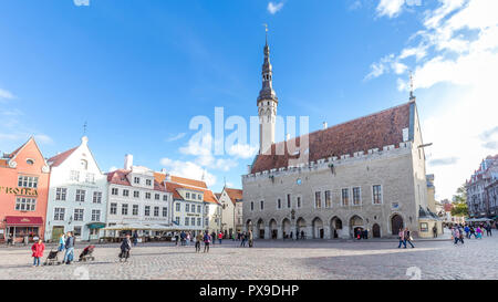 Piazza del Municipio di Tallinn Estonia Foto Stock