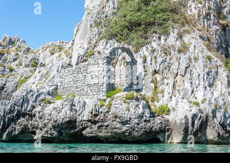 Litorale di Palinuro con le sue meravigliose acque cristalline del mare e le grotte Foto Stock